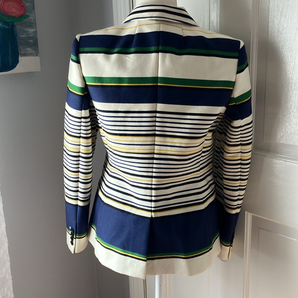 Colorful striped fitted Hilfiger blazer business casual office wear EUC 8 - Picture 5 of 12